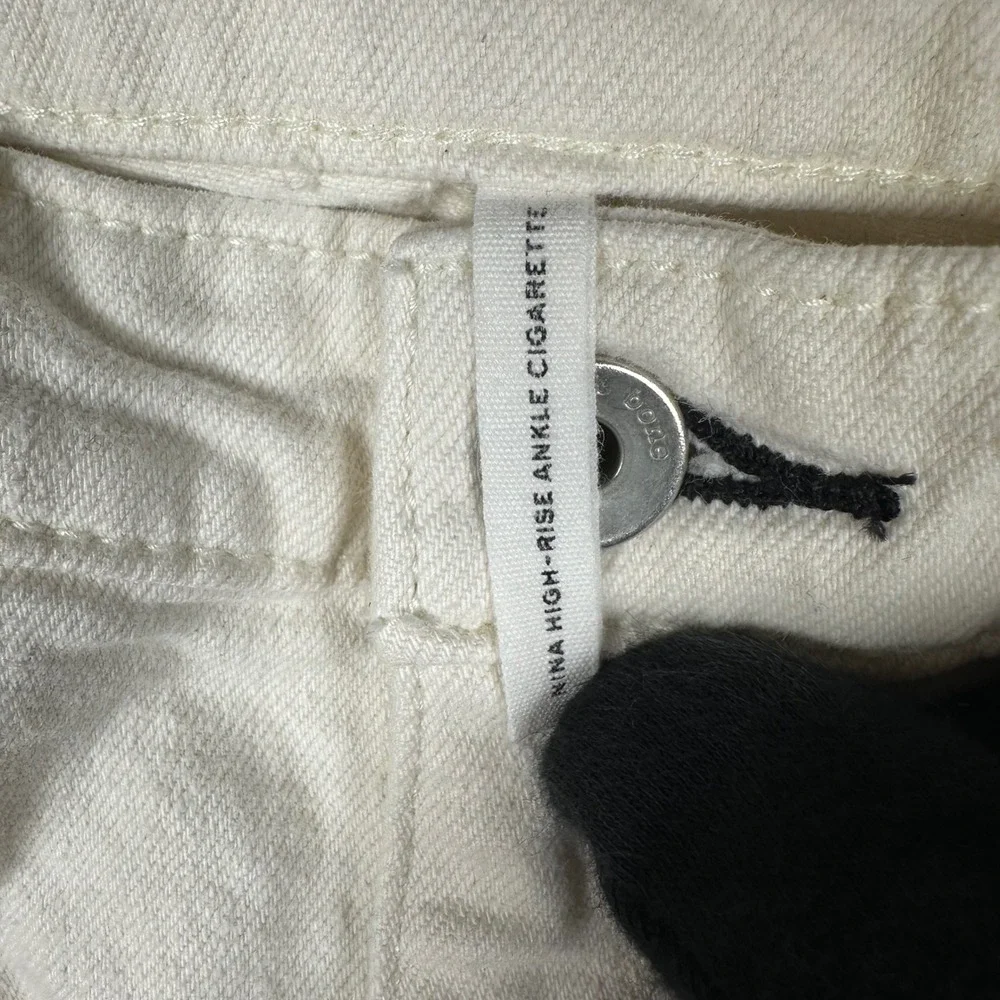 Rag & Bone Nina High-Rise Ankle Cigarette Jeans Off White Cream Size 27 Classic - Picture 3 of 9